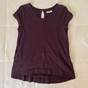 Madewell Folk Chord Keyhole Tee Plum Size Small
